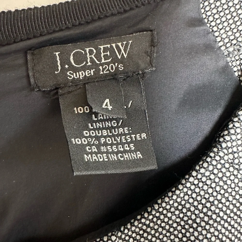 J. Crew Womens 4 Super 120s Wool Cap Sleeve Sheath Dress Career Work